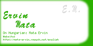 ervin mata business card